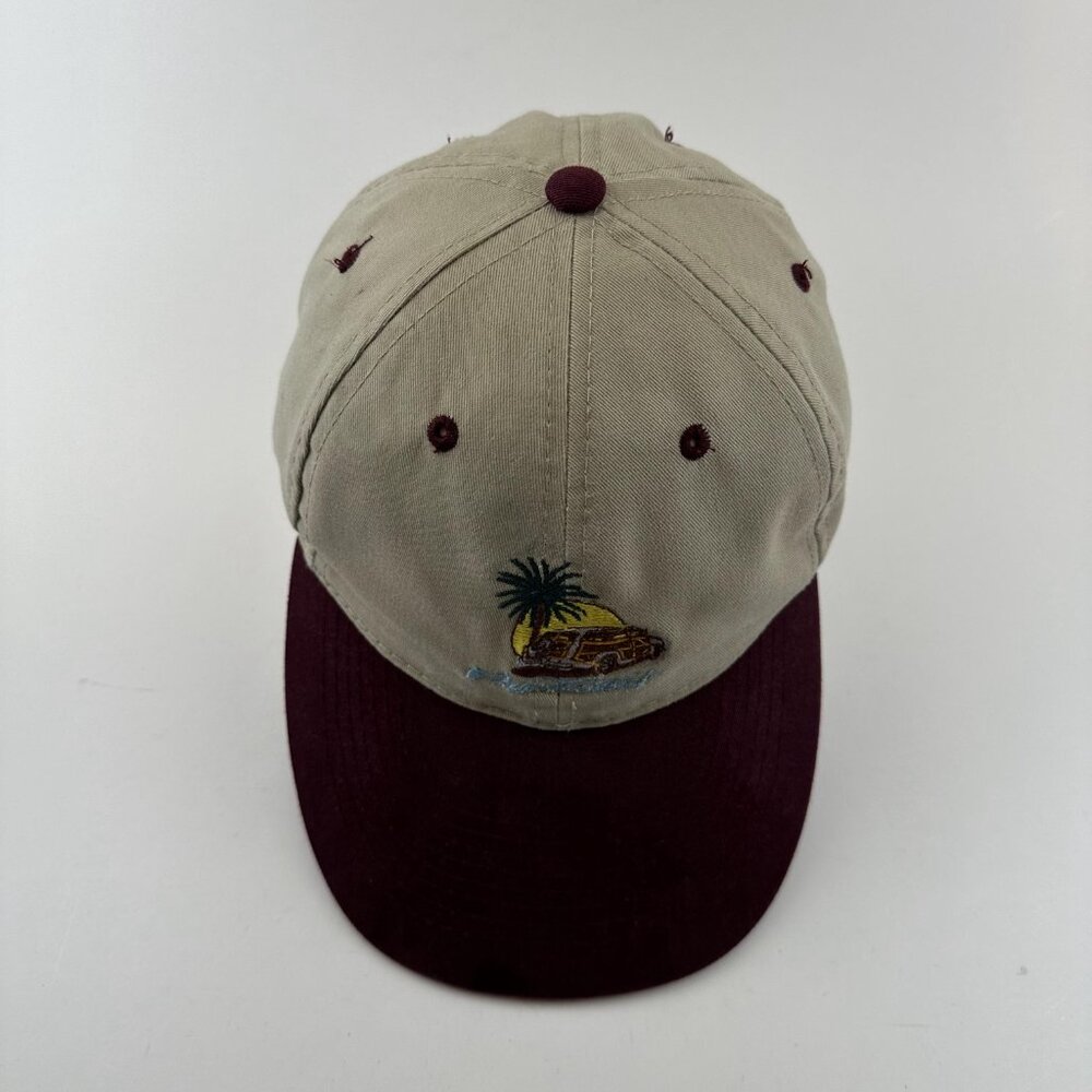 Wavecrest Dad Hat Embroidered Adjustable Strapback Cap Tan Burgundy One Size - Picture 3 of 9